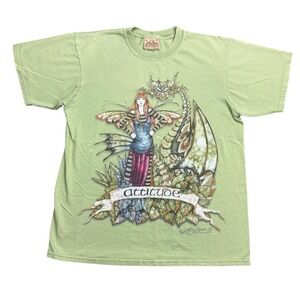 Vintage Y2K The Mountain Fairy Pixie T-Shirt Men's Medium Dragon Magic Amy Brown